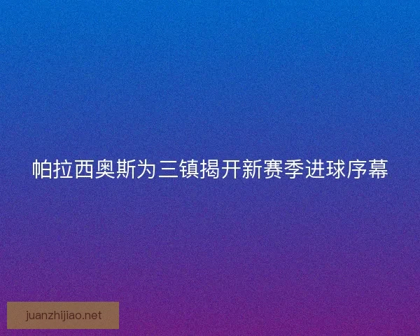 帕拉西奥斯为三镇揭开新赛季进球序幕