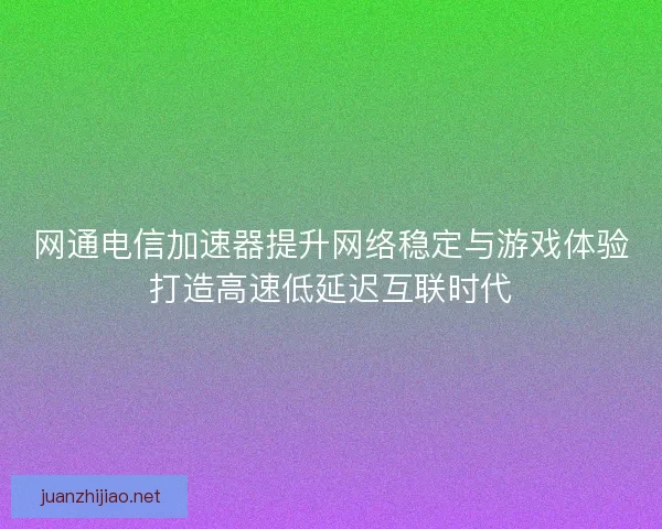 网通电信加速器提升网络稳定与游戏体验打造高速低延迟互联时代